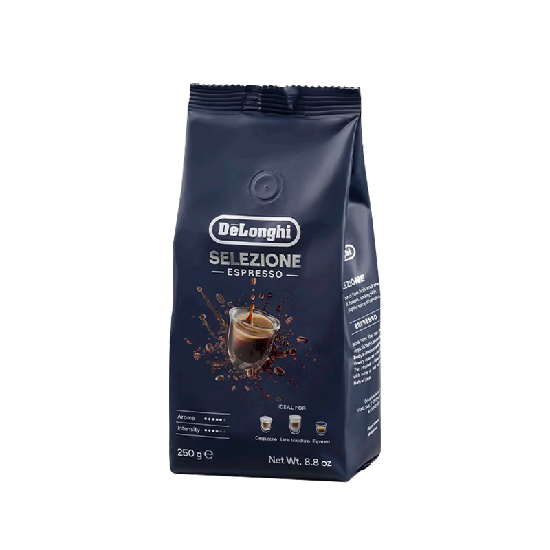 Delonghi Selected Espresso Coffee Beans 100% Arabica Brazil & Robusta Blend Espresso Coffee Beans Accessories Italian Imported Coffee Beans 250g Medium Roast