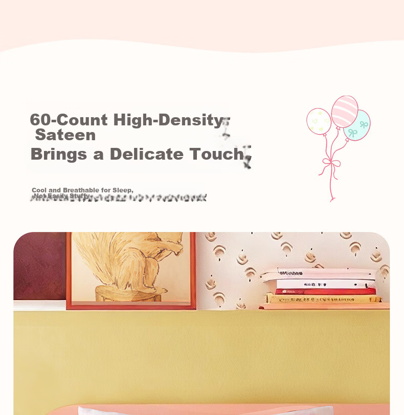 Mercury Children's Pillowcase Set A-Class Pure Cotton Antibacterial Pillowcases for Dormitory Students Kids 48x74cm (2 Pieces) 7