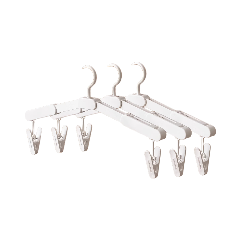 BDO Travel Folding Clothes Hanger Rack Portable Drying Rack for Socks Underwear Shoes 3pcs with 6 Clips Gift