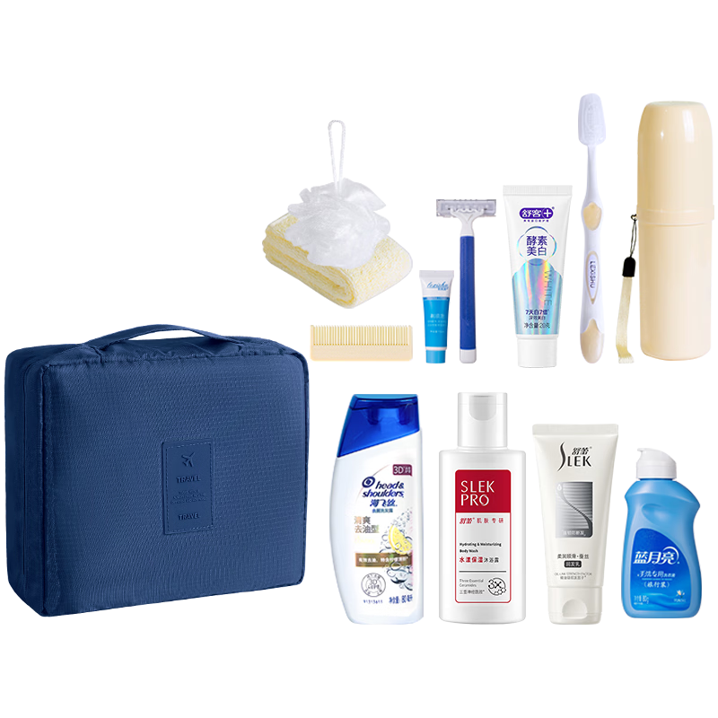 JOYTOUR Travel Toiletry Set, Toiletry Bag, Shampoo And Shower Gel, Personal Care Products, Business Kit, Travel Essentials, 13-Piece Set