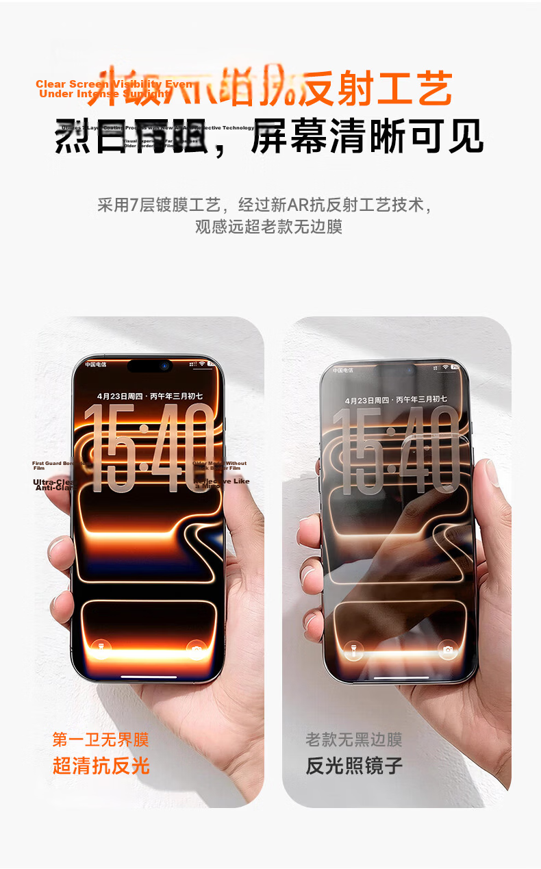 First Guard [AR Anti-Reflective Coating] Tempered Glass Screen Protector for iPhone 16/15, Full Coverage, No Black Edges, High Definition, Dustproof, Cleanroom Protection Film 12