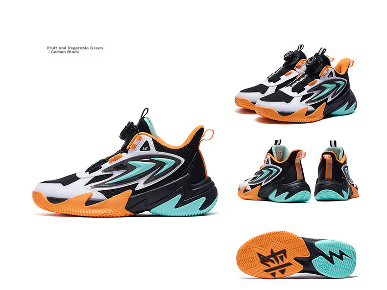 361° Kids Basketball Shoes Children's Autumn 2025 Youth Training Hardcourt Durable Sports Shoes Green Size 38 19