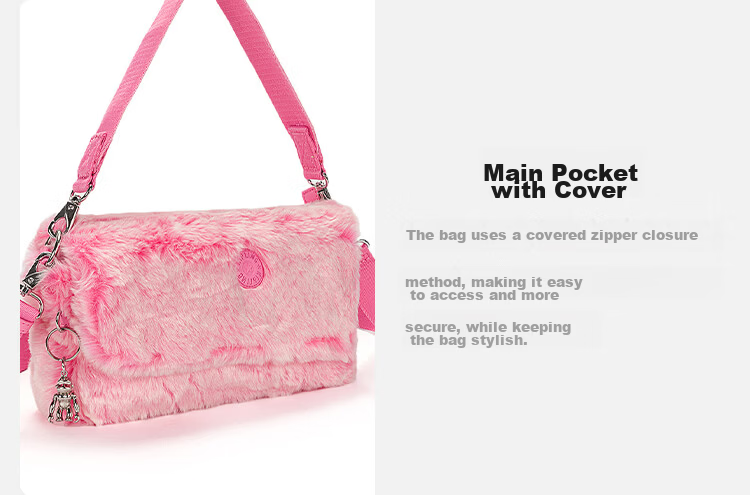 Kipling Fashion Trend ARAS Valentine's Day Pink Women's Shoulder Bag Birthday Gift Crossbody Bag 7