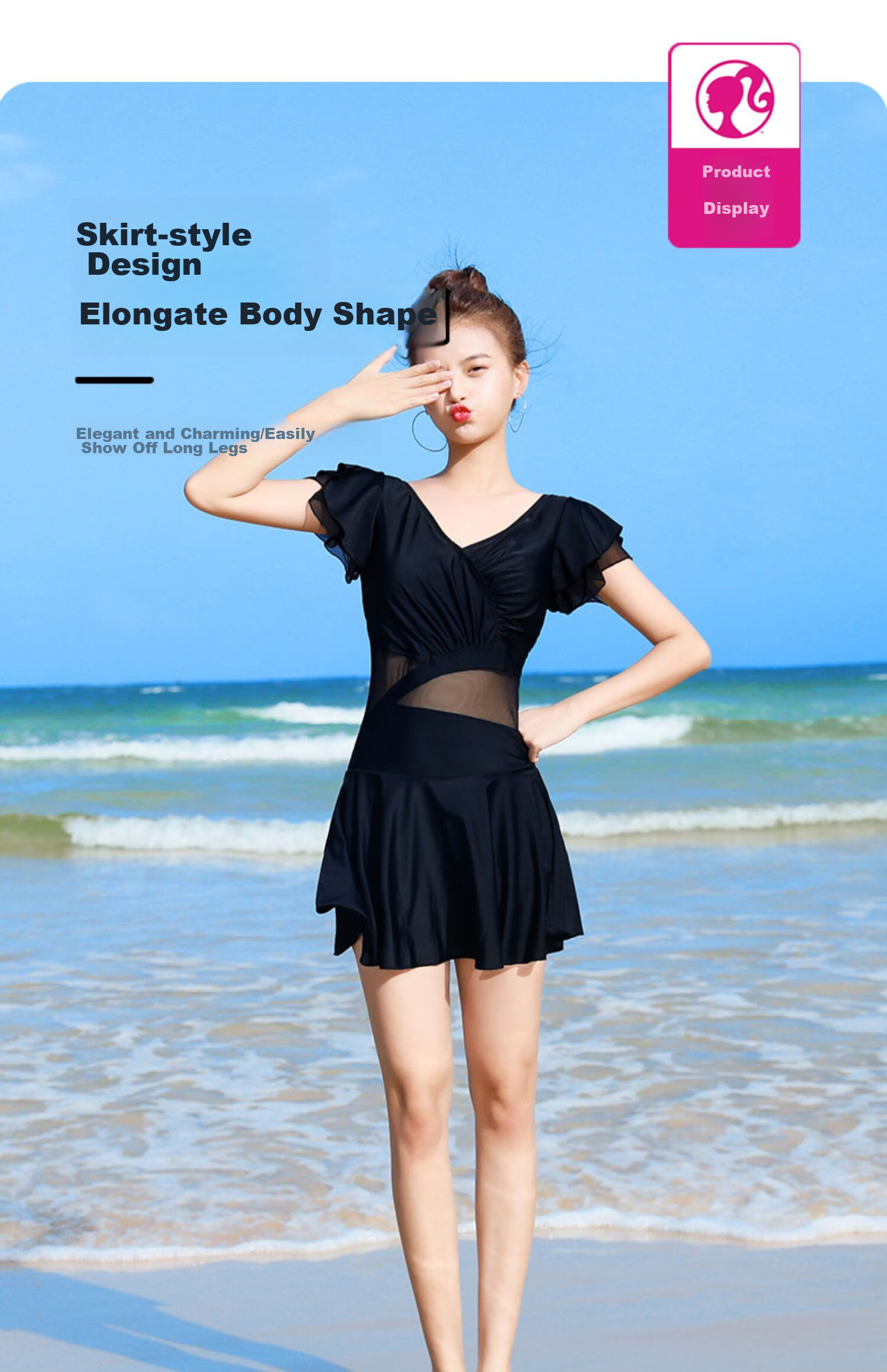 Barbie Conservative One-Piece Swimsuit for Women, Fairy Style, Tummy Control, Slimming, Student Swimwear, Hot Spring Bathing Suit 19