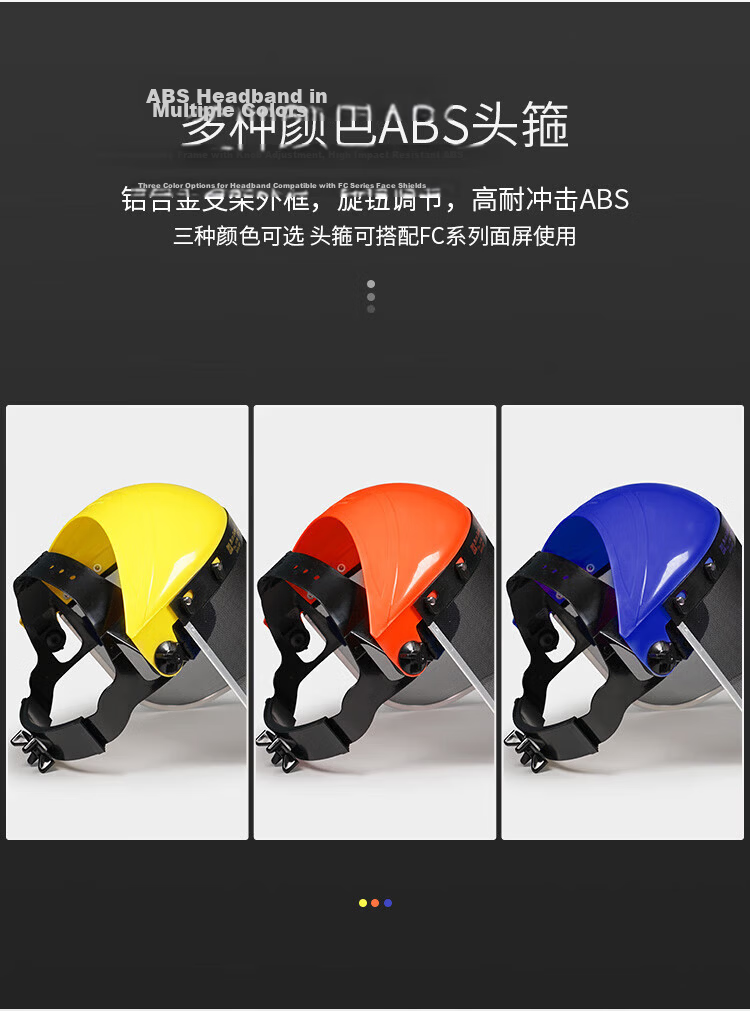 BLUE EAGLE Transparent 1mm Thick Wide-View Head-Mounted B1+FC48N High-Speed Impact Resistant Face Shield Goggles Industrial Cutting Grinding Liquid Splash Protection 6