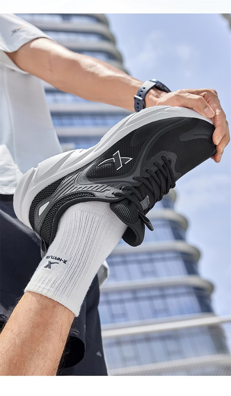 XTEP Running Shoes Men's Black Breathable Mesh Lightweight Shock Absorption Durable Casual Sneakers for Autumn and Summer 10
