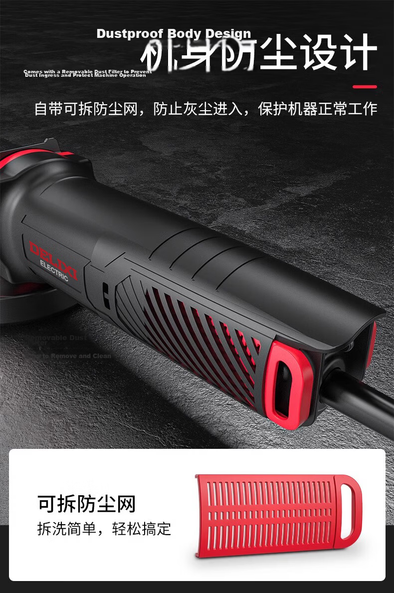 Delixi Electric Angle Grinder Multifunctional Cutting Machine Household High-Power Handheld Grinding Polishing Machine 22