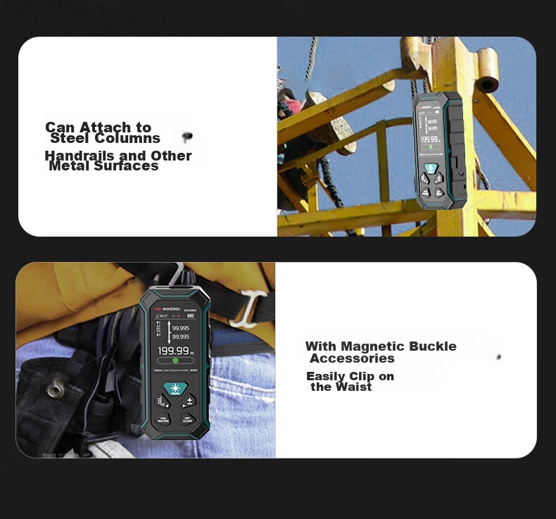 SNDWAY Yingsikes Dual-direction Laser Distance Meter High-Precision Electronic Ruler Magnetic Green Light KE100BG 12