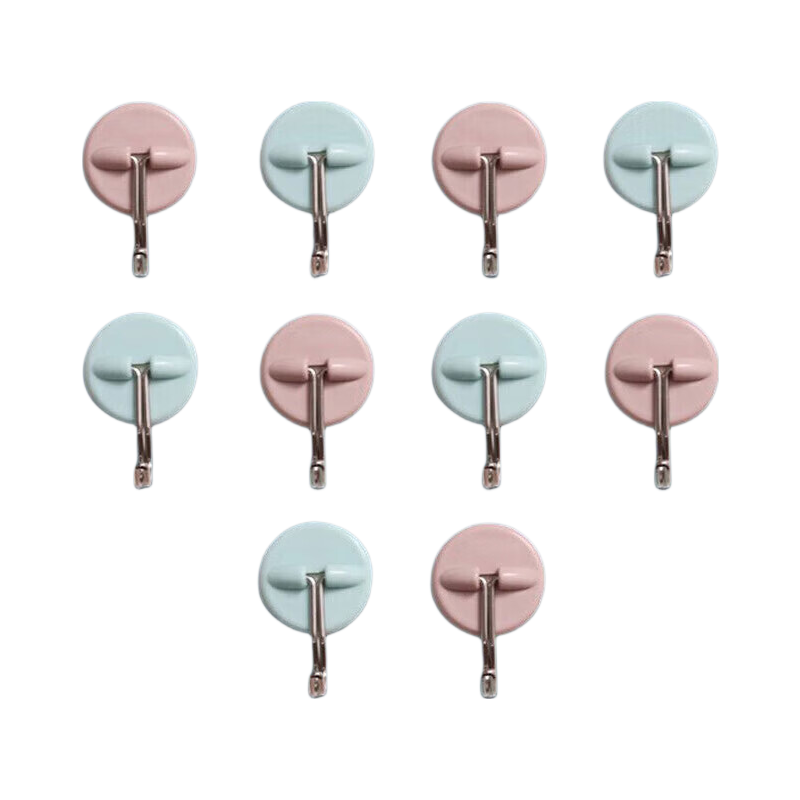 CHAHUA Adhesive Hooks for Kitchen Doors And Clothes, Strong Sticky Hooks without Drilling, 10 Pieces