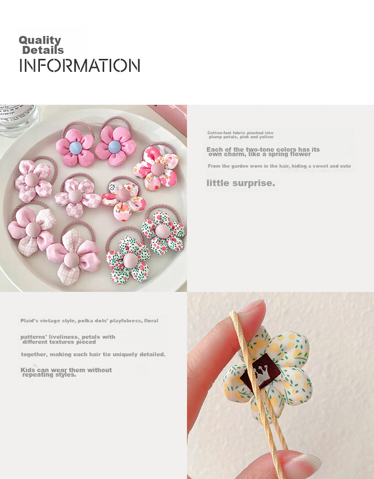 CHIMERA 20-Piece Fresh Cute Floral Children's Hair Ties Braided Ponytail Elastics Hair Accessories Girls Birthday Gift 3