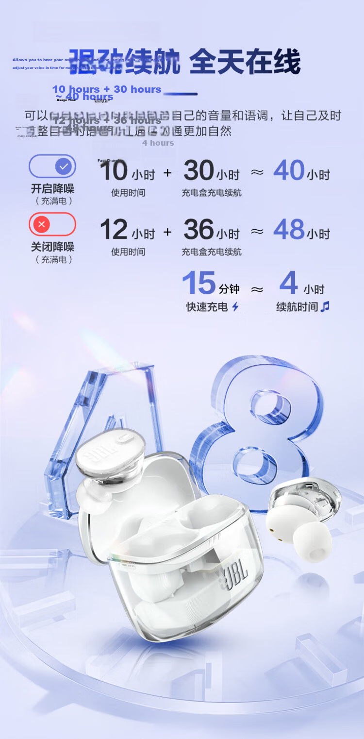 JBL TUNE BUDS 2 True Wireless Bluetooth Earbuds Active Noise Cancelling Sports Earphones Compatible with Android In-Ear Mic Gaming Earbuds Matte White 13