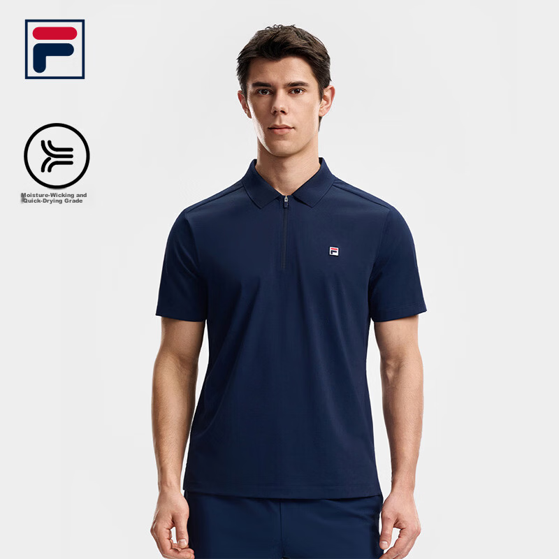 FILA Official Men's Knitted Short Sleeve Polo Shirt 2026 Autumn New Tennis Sports Quick-Dry Top