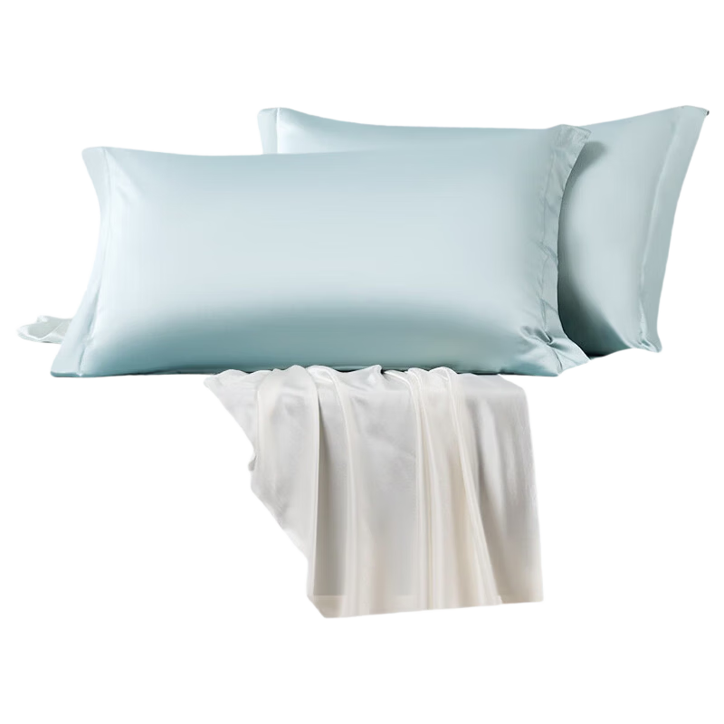 FUANNA Pure Cotton Pillowcase 120s Double Yarn Long-Staple Cotton Satin High-Density Cotton Pillowcase Pair 48x74cm
