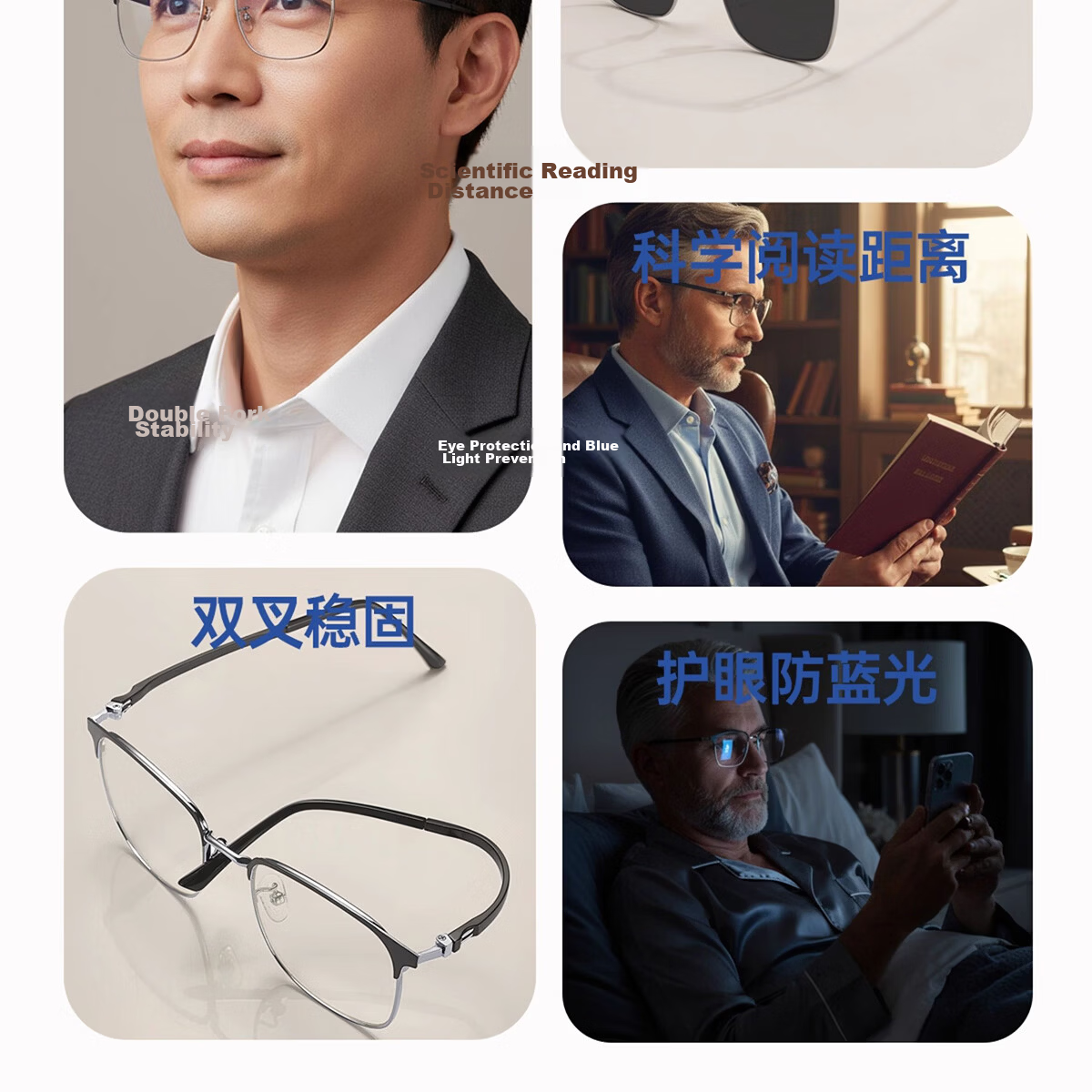 Moke Presbyopic Glasses Auto-Focus Smart Multifocal Official Genuine Japanese Import Blue Light Blocking Unisex Reading Glasses 2