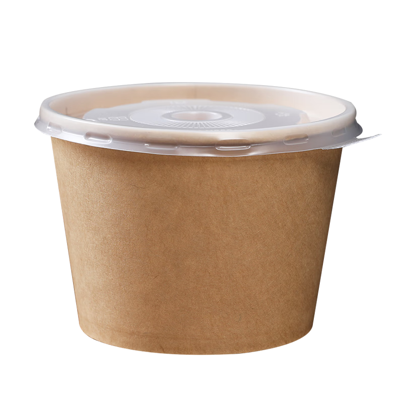 Fangcaodi Disposable Takeout Bowls, 550ml*50 Pieces, Bamboo Fiber Paper Bowls for Camping, Barbecue, Hot And Sour Soup, Spicy Soup, Porridge, with Lids