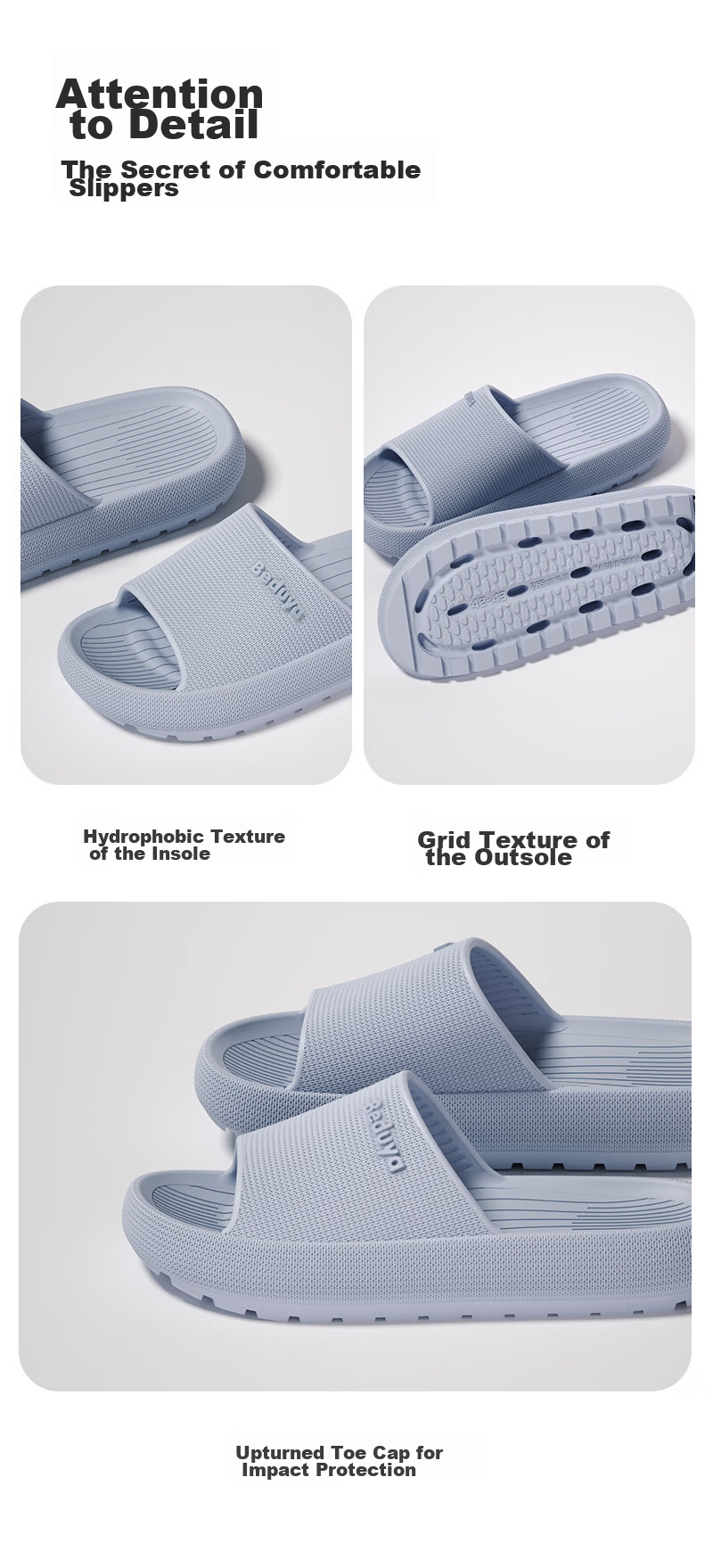 Beiduo Yang Men's Thick-Soled Slippers Summer Indoor Home Couple Bathroom Non-Slip Soft Feeling Cool Slippers White Size 42-43 10