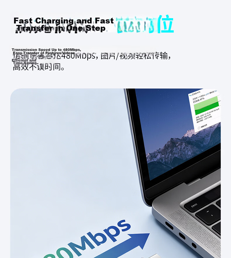 Hisense Type-C Dual-Head PD 240W Super Fast Charging Cable for Huawei Honor Xiaomi Apple 17/16/15 Laptop Car Use Gray Black 2m 15