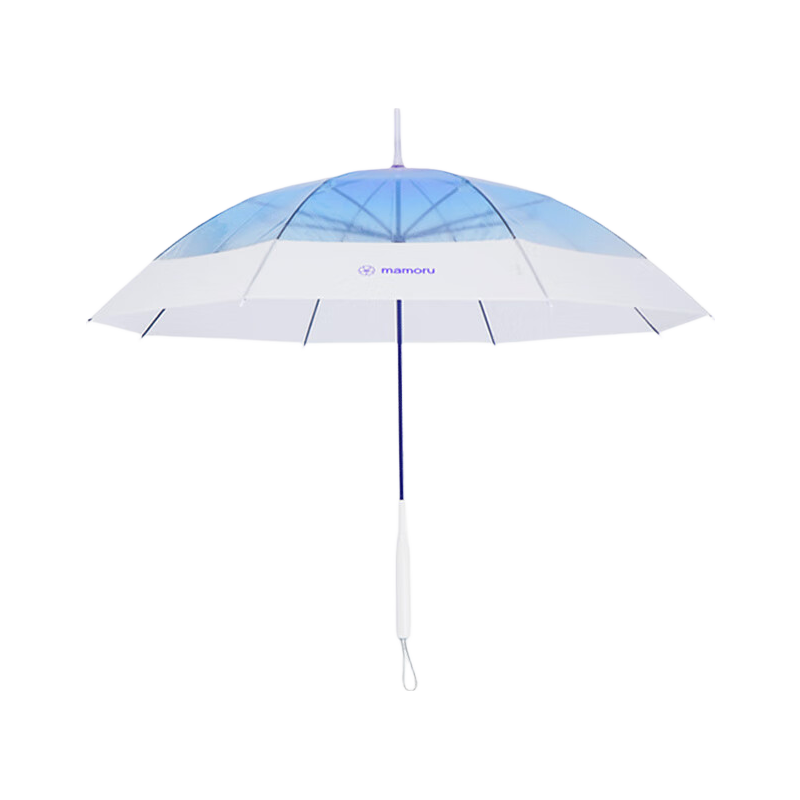 MAMORU Large Long Handle Double Transparent Umbrella, Water-Resistant Windproof High-Aesthetic Photo Umbrella Sky Blue 100cm