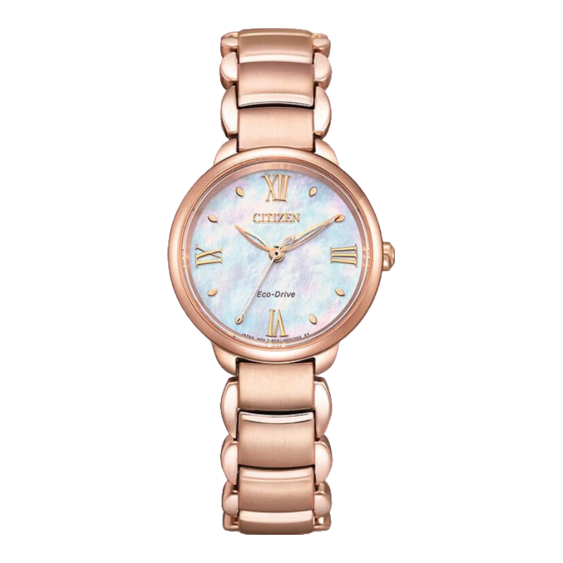 CITIZEN Women's Watch L Series Eco-Drive Natural Mother-of-Pearl Dial Gift for Girlfriend EM0928-84D