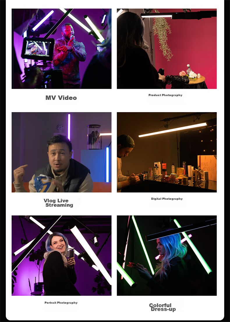 AMARAN Aputure T2c Handheld LED Fill Light Stick Outdoor Portable RGB Full-Color Stick Light for Live Streaming Photography Soft Ambient Light 3