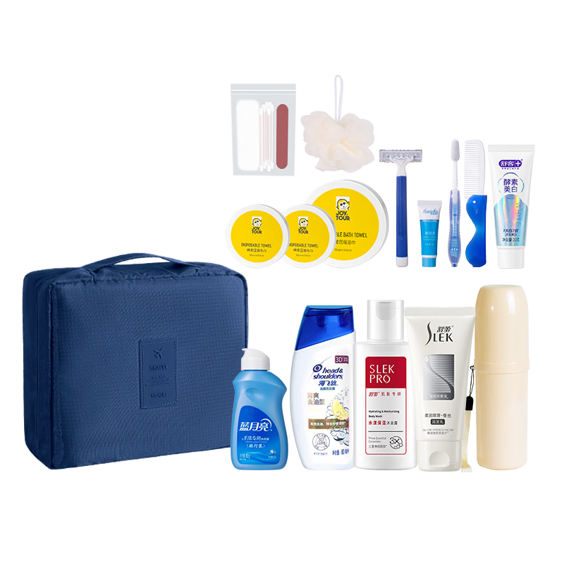 JOYTOUR Travel Toiletry Set, Portable Business Trip Wash Bag, Travel Toiletries Storage Bag, Wash And Care Kit, 15-Piece Set-J4