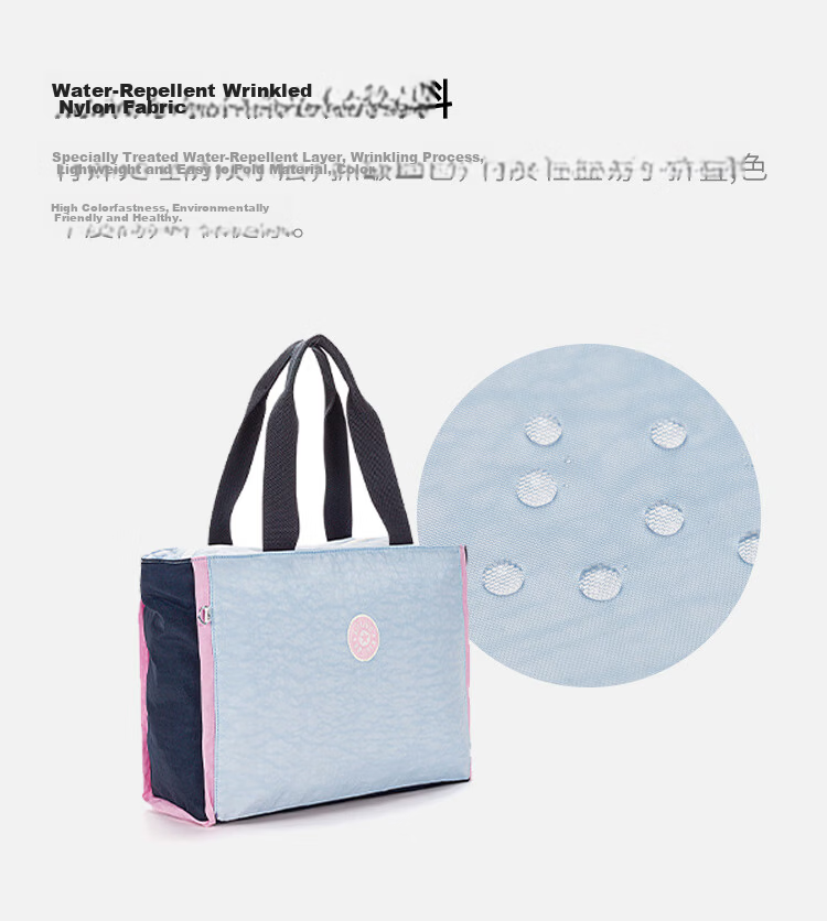 Kaplin NALO Powder Blue and White Spliced Tote Bag Birthday Gift 4