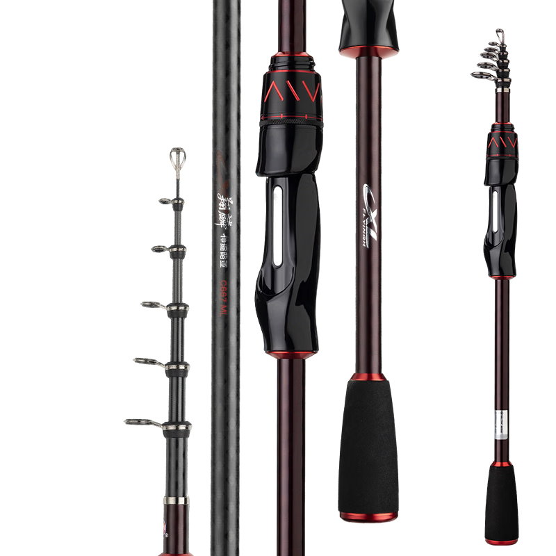 GW 1.68m Gun Handle Xianglin Telescopic Lure Rod ML Medium Light Versatile Short Section Lure Fishing Rod for Mandarin Fish Fishing Gear