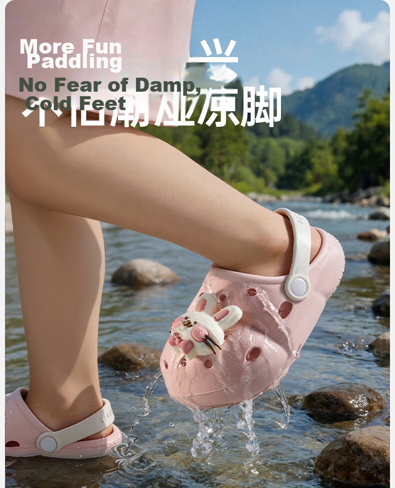 OUYUN Kids Summer Non-Slip Indoor Shower Slippers Cute Panda Design Size 17 4