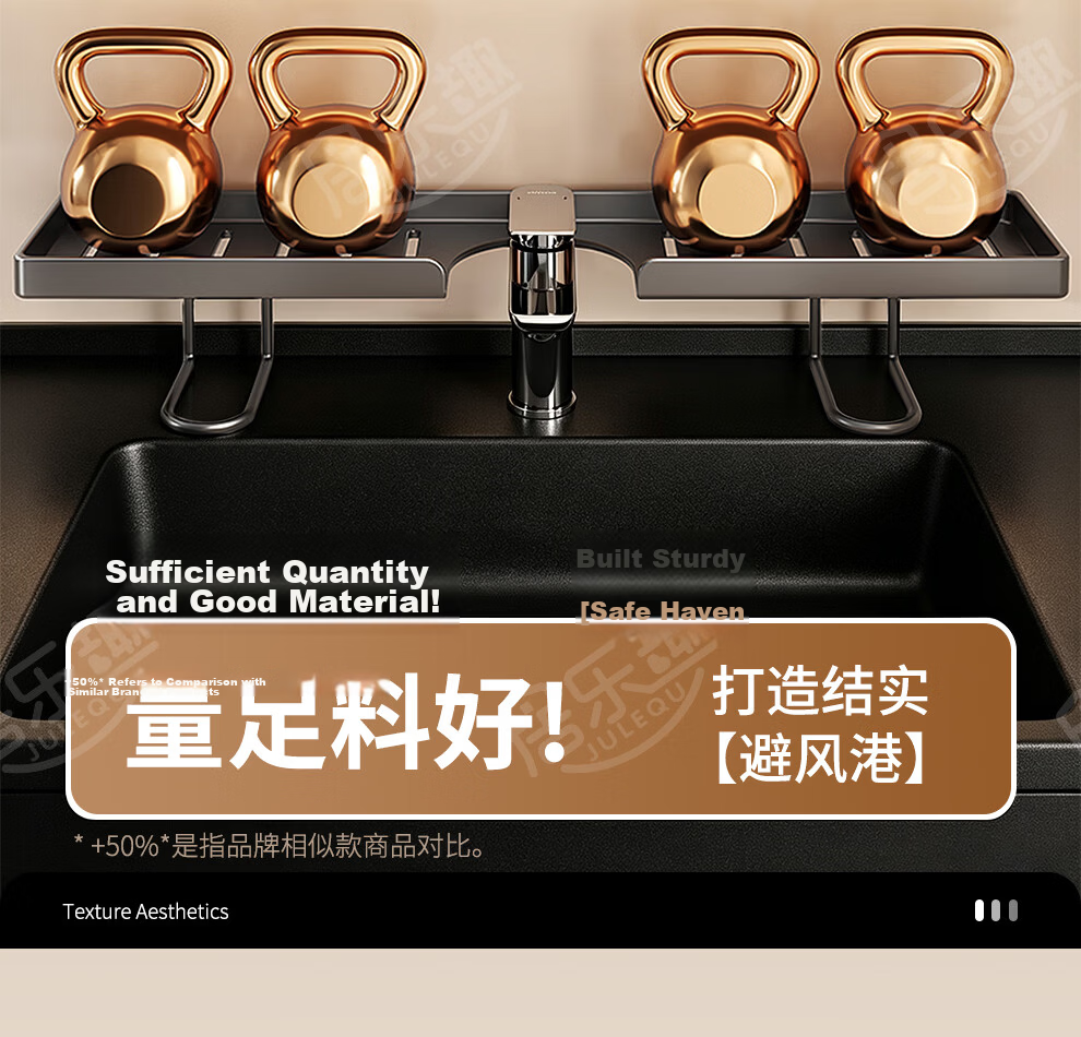 Julequ Vertical Faucet Storage Rack Bathroom Sink Toilet Washstand Punch-Free Organizer Shelf 20