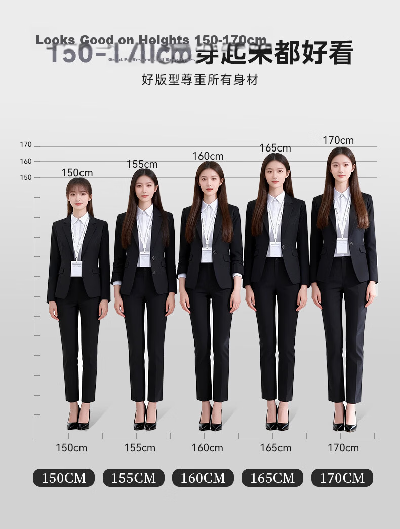 Yulixi Gray Women's Suit Set High-End Professional Formal Slim Fit Wrinkle-Free Blazer for Petite Interview and Commuting 5