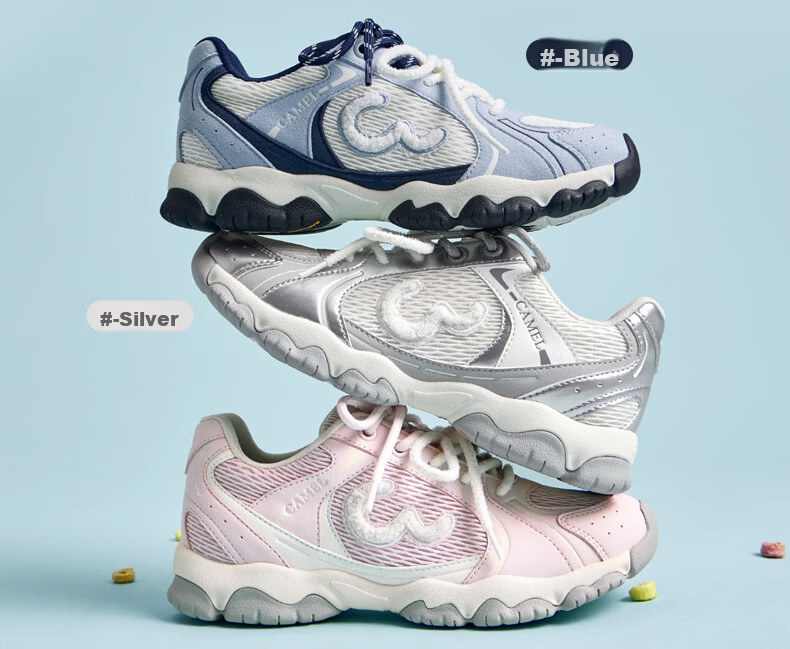 CAMEL Lightweight Cloud Training Shoes Women Naiwa Collaboration Height Increasing Thick Sole Casual Sports Shoes L26SXG3217 Off-White/Silver Size 38 6