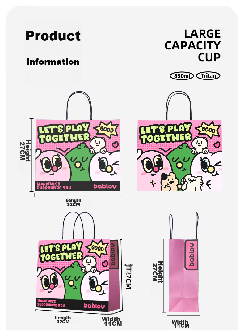 BABLOV IP Kids Insulated Water Bottle Creative Gift Bag 6