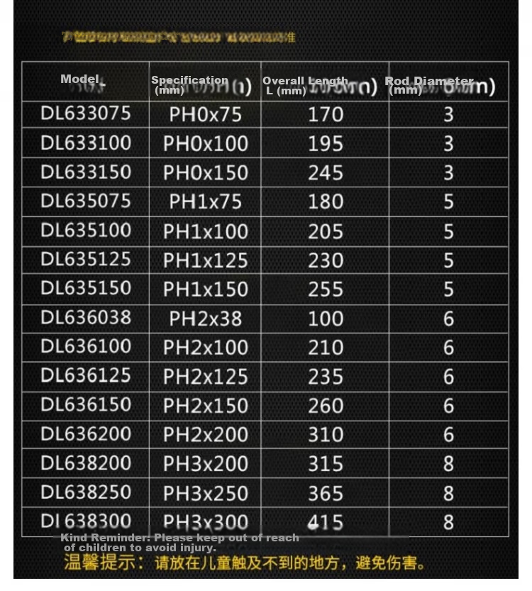 Deli Tool Torpedo Handle Phillips Screwdriver SUP11 (Yellow) PH0x75mm DL633075; 1 Piece 3