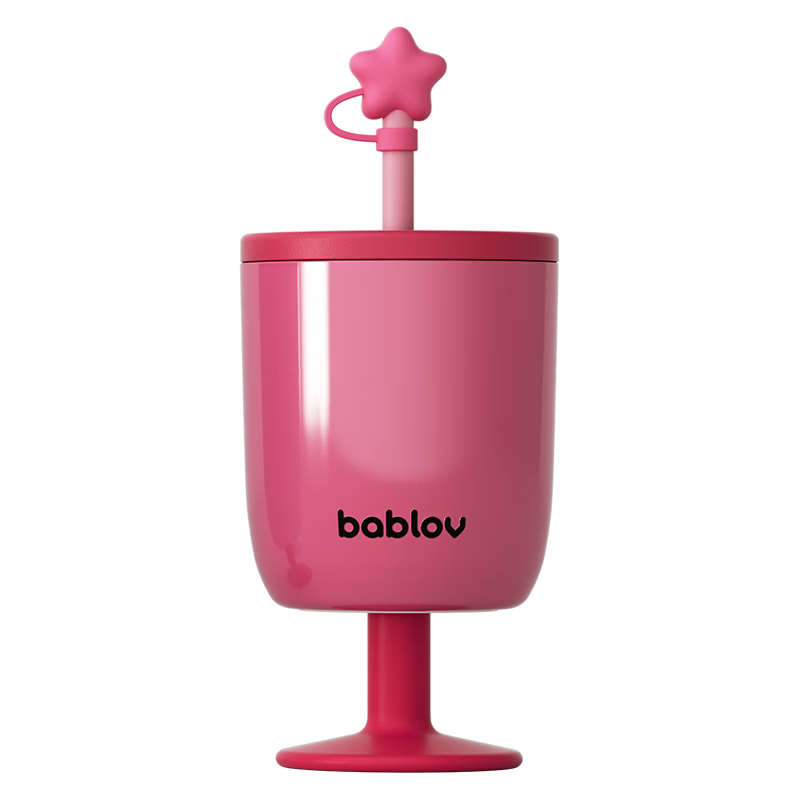 BABLOV High Stem Straw Insulated Cup for Women High-Value Office Coffee Mug Birthday Gift