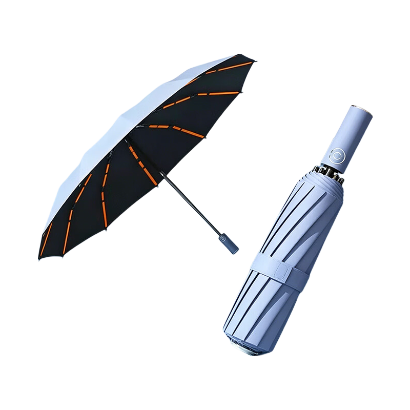 JMTINA Fully Automatic Umbrella, Self-Strengthening Folding Windproof Sunshade for Men And Women, UV Protection, 60 Ribs, Sky Blue