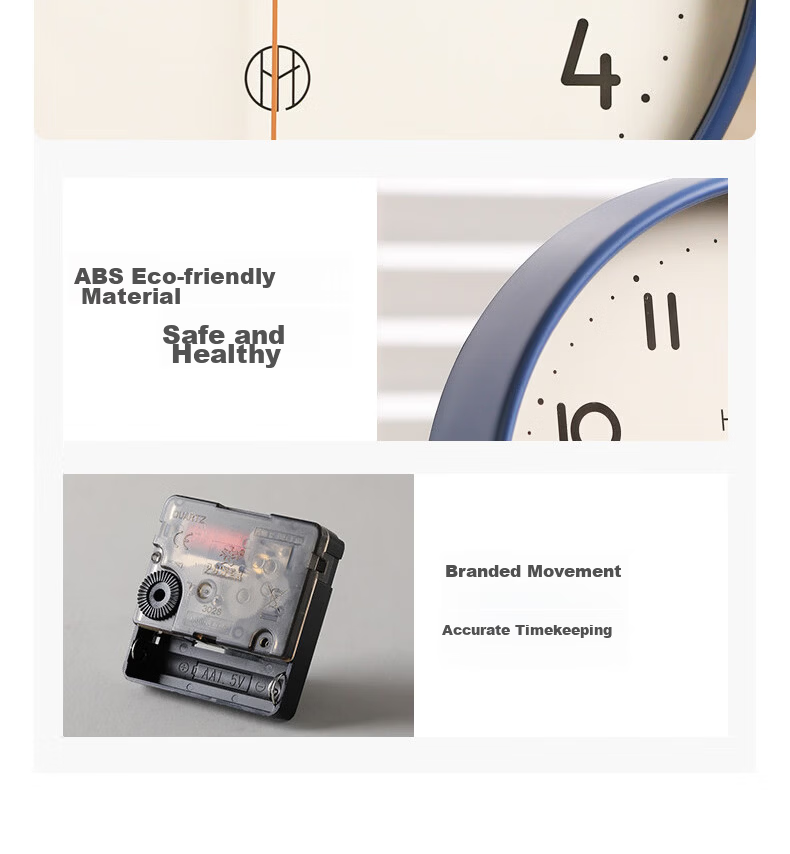 40,000 Kilometers Wall Clock Living Room Silent Quartz Wall Clock Bedroom 10 Inch Yellow 26cm Diameter 6