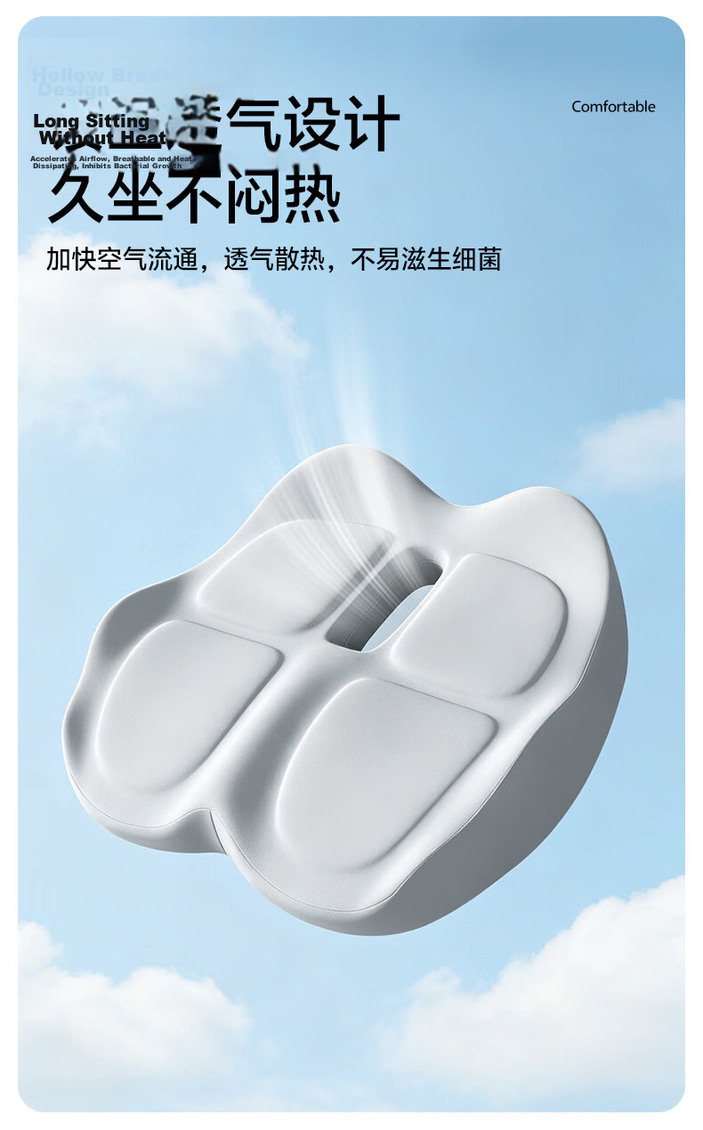 Mi Xiaoshu Office Lumbar Support Cushion Memory Foam Backrest Pillow for Long Sitting, Pregnancy Waist Pillow, Seat Cushion, Car Use 13