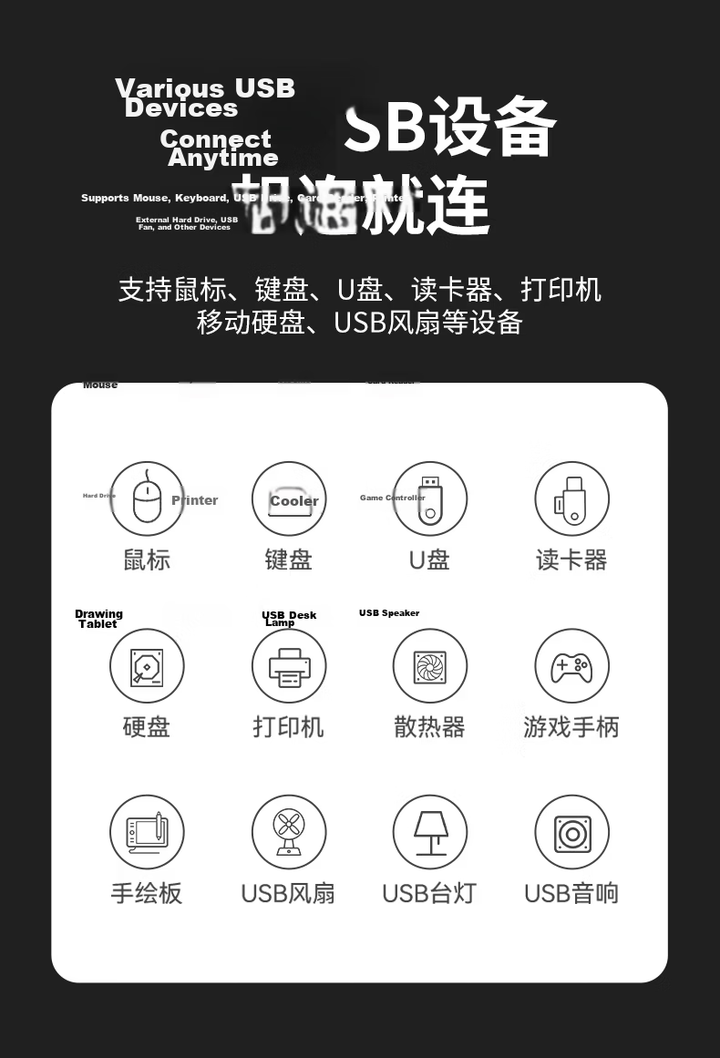 ASUS a USB Hub 7-Port 3.0 Splitter with Control Switch Expansion Dock USB Expander Laptop Dock HUB Converter Independent Power Adapter 1m Cable HA720 12