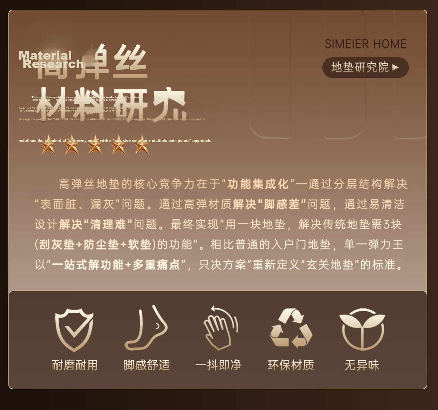 Fengliang Entrance Door Mat Coir New Chinese Style Thickened Non-Slip Dirt-Resistant Customizable Floor Mat 5