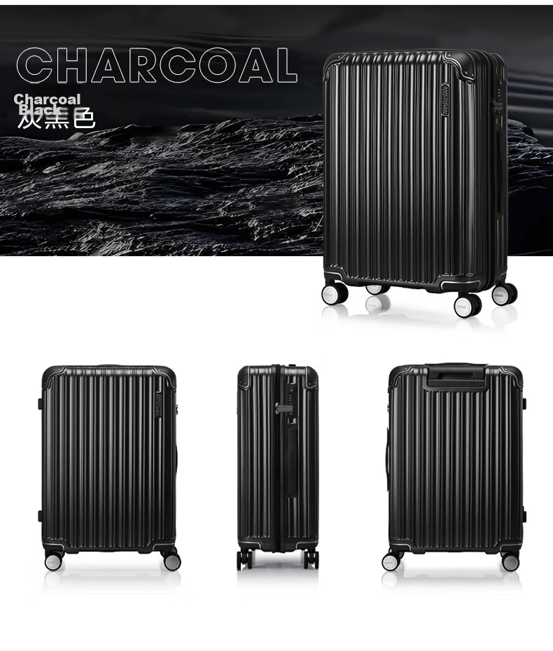 Mei Travel Luggage 24-Inch Large Capacity Suitcase Trolley Anti-Collision Unisex Password Lock Spinner NL7 Premium Gray 18