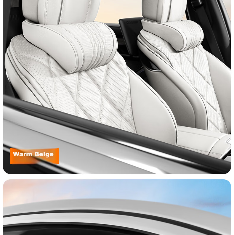 FHAO Car Headrest Pillow Comfortable Breathable Premium Neck Support Soft Cushion Seat Lumbar Pad for Mercedes BMW 24