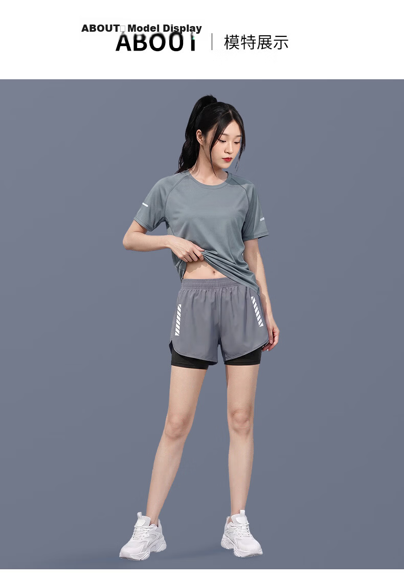 BURUITE Women's Summer Lightweight Quick-Dry Sportswear Set Badminton Yoga Fitness Training Running Apparel 10