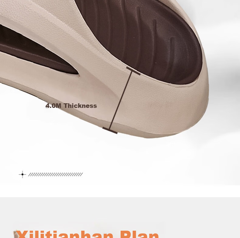 Huamei Jianbu Couple's Home Bathroom Indoor and Outdoor Anti-Slip Soft Elastic Comfortable Slippers HM23161 Beige Orange Size 44-45 11