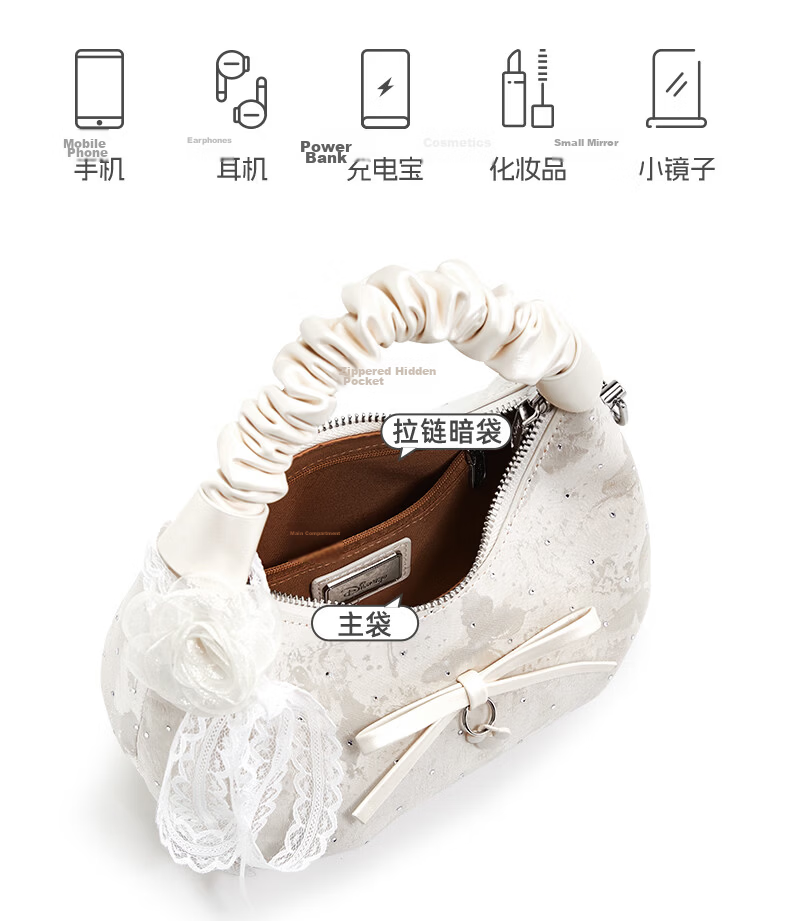 Disney Women's Bag 2026 New Luxury Boutique Bow Cloud Handbag Shoulder Bag Birthday Gift for Girls 8