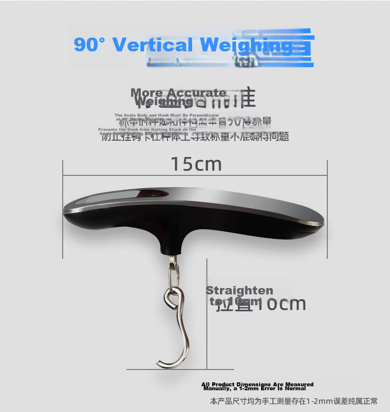 Jingmao High Precision Portable Electronic Hanging Scale Mini Accurate Hook Scale Luggage Weight Fish Scale for Home Use 10