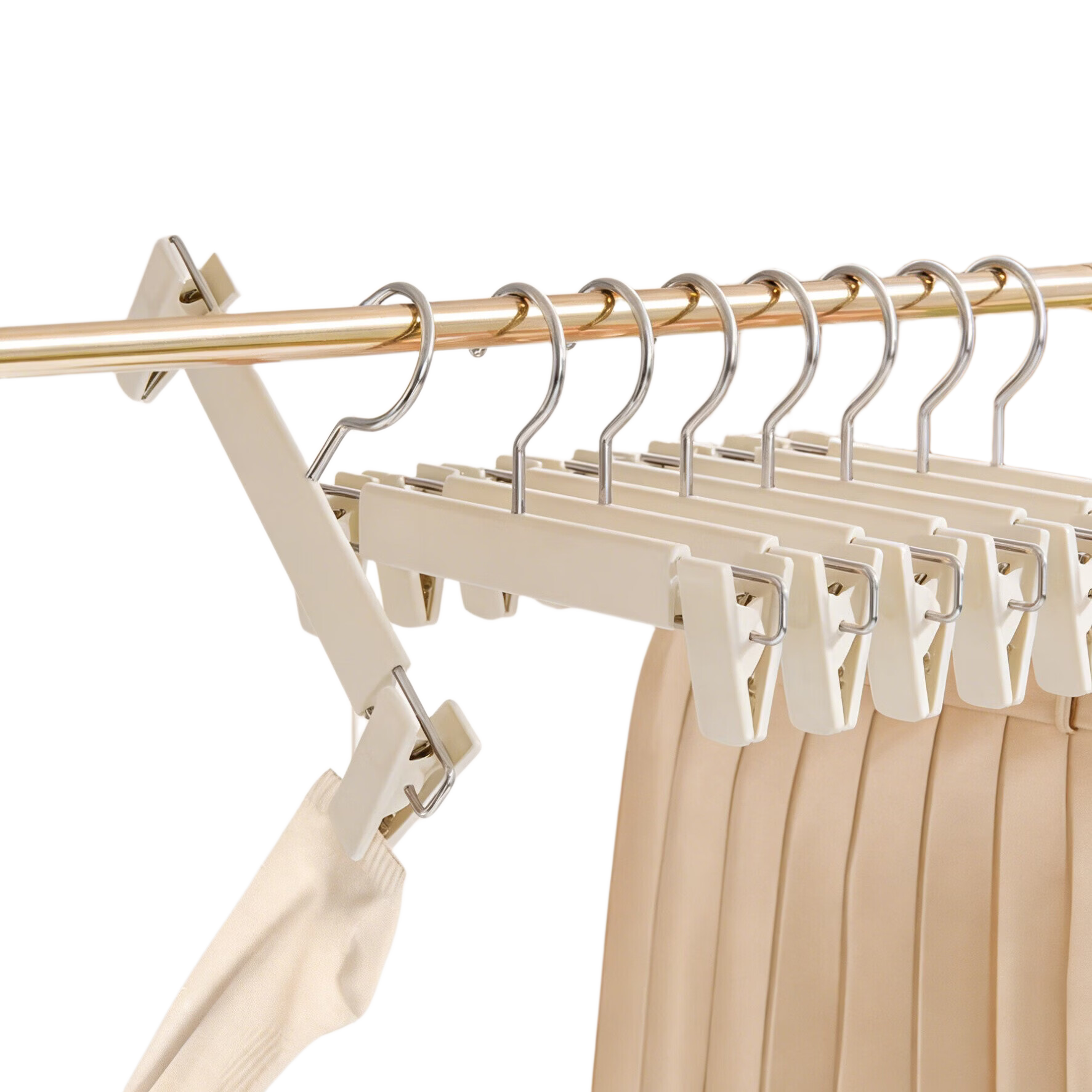 FAJIENUO Pants Hanger Clips Household Clothes Hanger with Clips for Hanging Pants Non-Marking Strong Anti-Slip JK Skirt Underwear Drying Rack