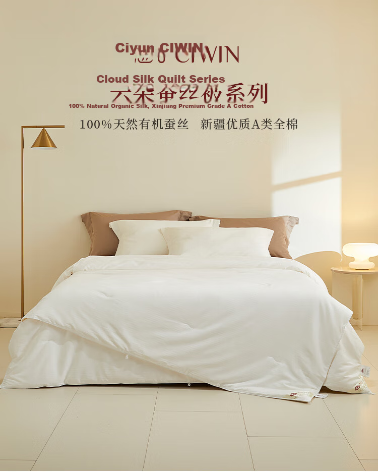 Ciyun Cloud Silk Quilt 100% Silk Medium-Long Fibers Class A Cotton 2-in-1 Four Seasons Mother-Child Quilt 2*2.3m Approx. 9.6 Jin 4