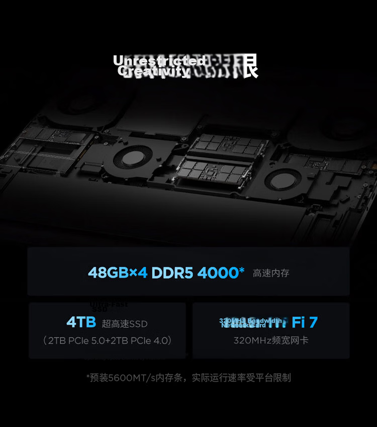Lenovo Legion Creator Personal AI Mobile Workstation Laptop (Ultra9 290HX Plus 192G4T RTX5090 4K 240Hz Glasses-Free 3D) 15