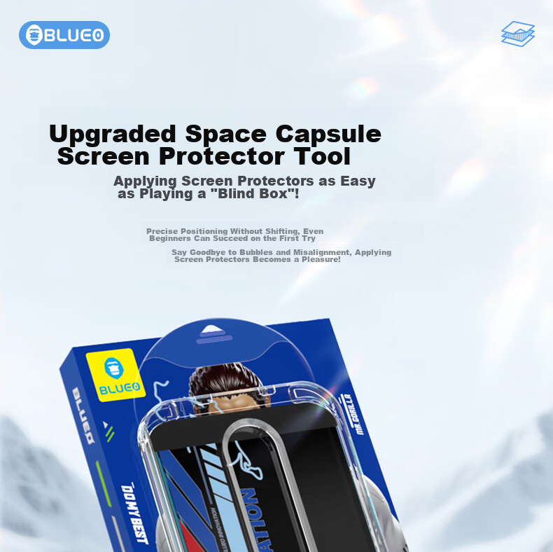 BLUEO Original Clear+ New Space Capsule Screen Protector for VIVO X300 Ultra - Anti-Static, Shockproof, Dust-Free Tempered Glass Film 13