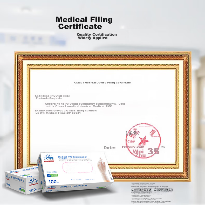INTCO Disposable Medical PVC Protective Gloves Cleaning Dishwashing Household Food Grade Gloves Small Size S 4